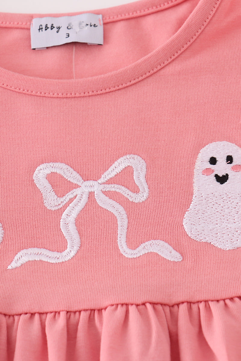 Halloween ghost embroidery ruffle pants set