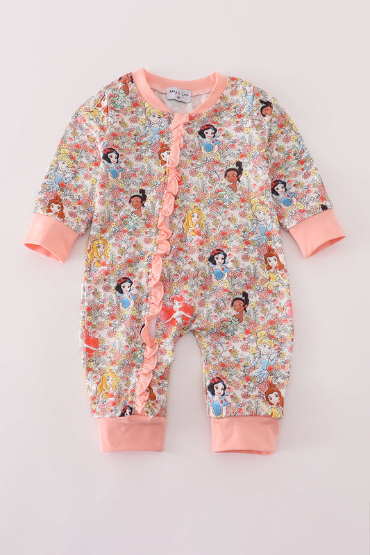 Princess floral print romper