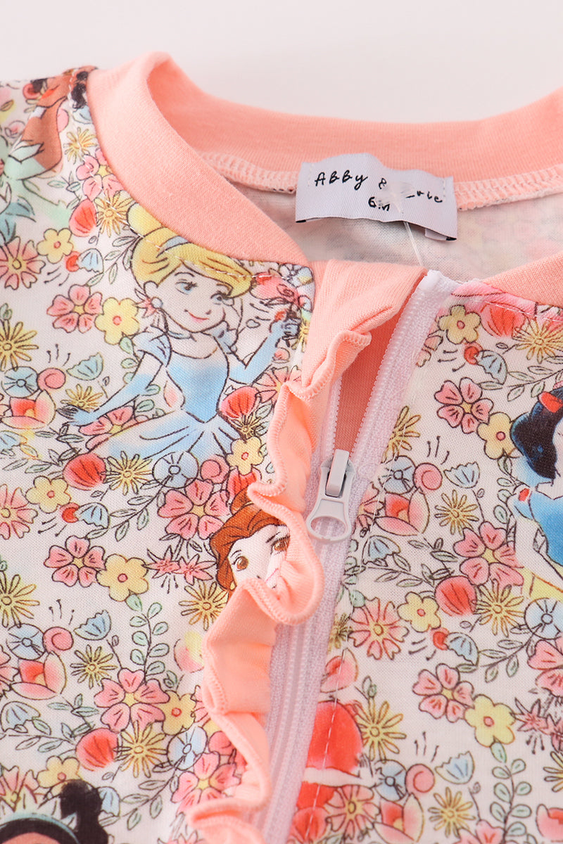 Princess floral print romper