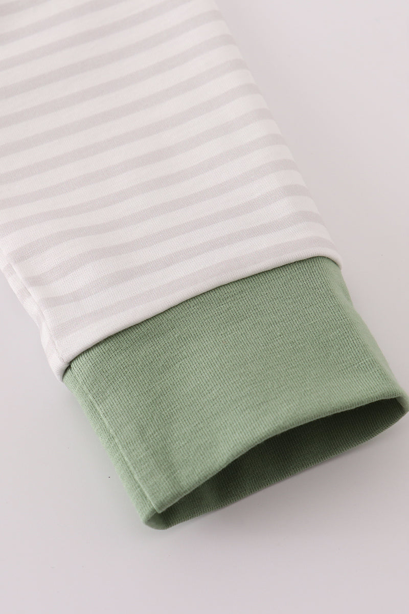 Sage fish french knot stripe bubble