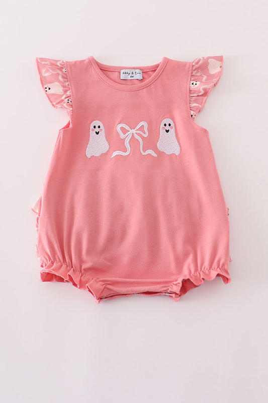 Halloween ghost embroidery ruffle bubble