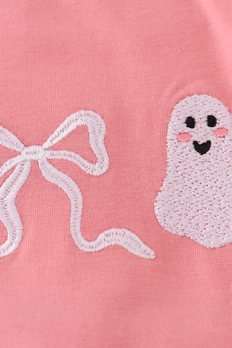 Halloween ghost embroidery ruffle bubble