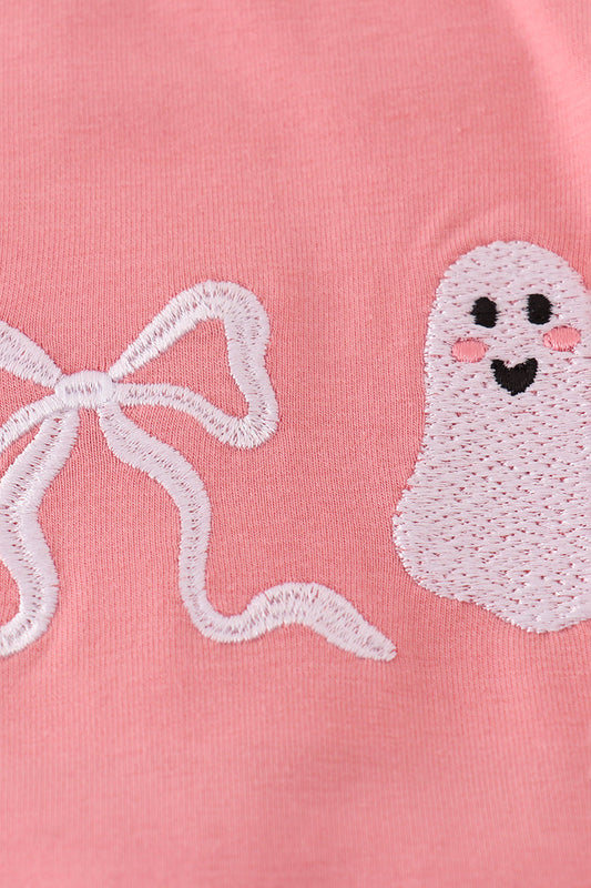Halloween ghost embroidery ruffle bubble