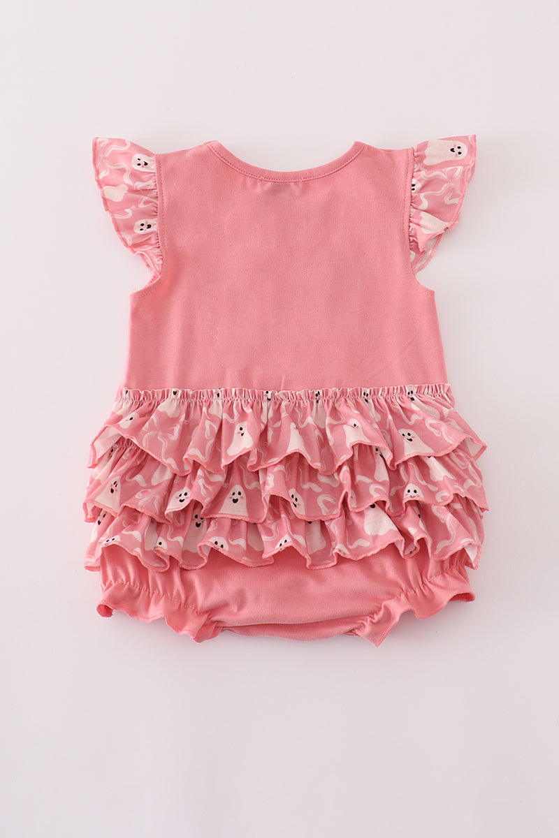 Halloween ghost embroidery ruffle bubble