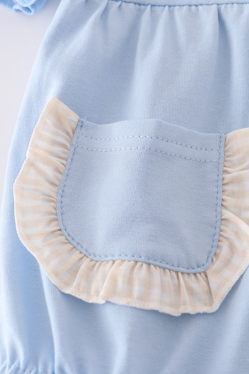 Blue pumpkin french knot bubble