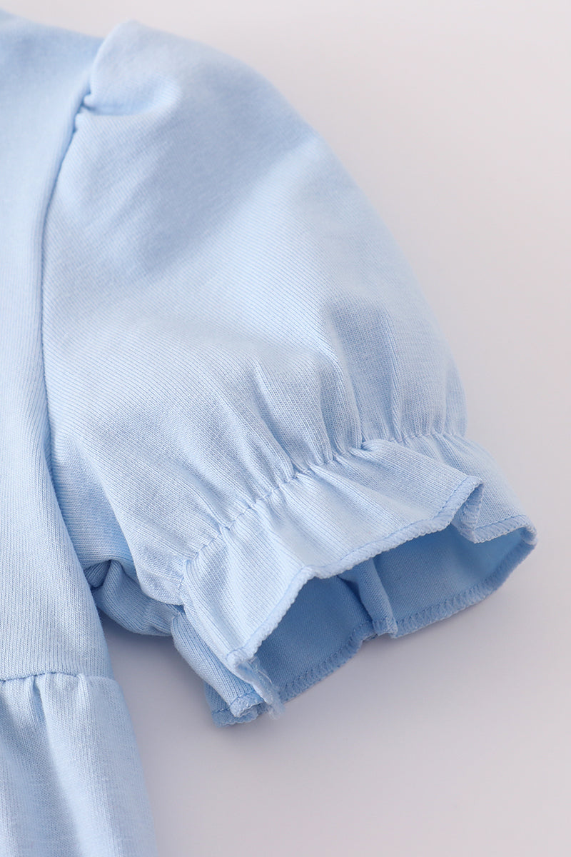 Blue pumpkin french knot bubble