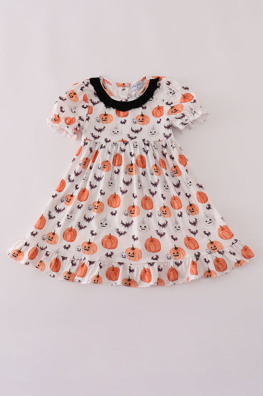 Black pumpkin print pants set